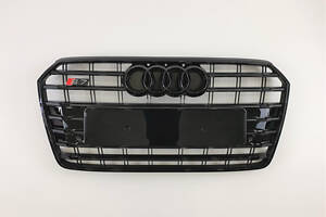 Решетка радиатора Audi A7 2014-2017год Черная (в стиле S-Line)