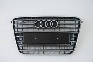 Решітка радіатора Audi A8 2010-2014год Чорна з хромом (в стилі W12)
