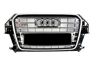 Решетка радиатора Audi Q3 2011-2014 год Черная с серым (в стиле S-Line)