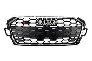 Решетка радиатора на Audi A5 B9 2021-2023 года ( стиль S5 Chrome black matte )