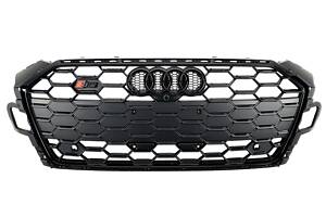 Решетка радиатора на Audi A5 B9 2021-2023 года ( стиль S5 Full black matte + gloss )