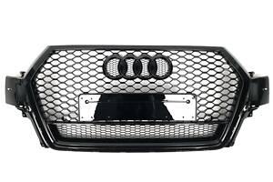 Решетка радиатора на Audi Q7 4M 2015-2020 год ( стиль RSQ7 quattro Full Black )