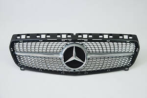 Решетка радиатора на Mercedes A-Class W176 2012-2015 год Diamond ( Серая с хром вставкой )