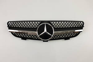 Решетка радиатора на Mercedes CLK-Class W209 2002-2009 год SL-Look ( Черная с хром полоской )