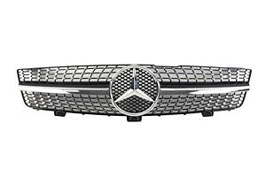 Решетка радиатора на Mercedes CLS-Class C219 2008-2010 год Diamond ( Черная с хром вставками V2 )