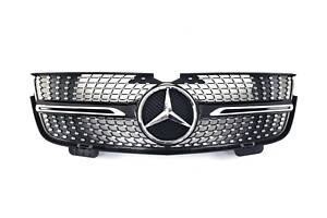 Решетка радиатора на Mercedes GL-Class X164 2006-2009 года Diamond ( Черная с хром вставками )