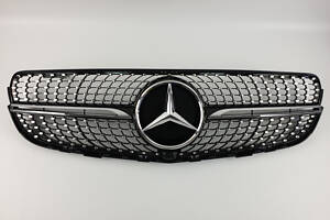 Решітка радіатора на Mercedes GLC/GLC Coupe-Class X253/C253 Diamond (Чорна з елементами хрому)