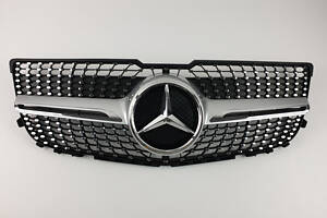 Решетка радиатора на Mercedes GLK-Class X204 2012-2015 год Diamond ( Черная с серым и элементами хрома )