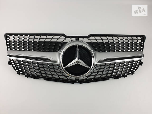 Решітка радіатора на Mercedes GLK-Class X204 2012-2015 рік Diamond (Чорна з сірим і елементами хрому)