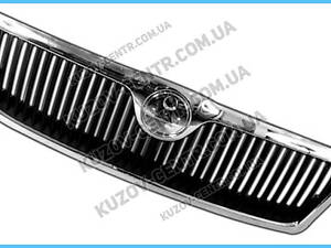 Грати радіатора Skoda Octavia '05-13 (1Z3/1Z5) (A5) хром.-чорн. Комплект