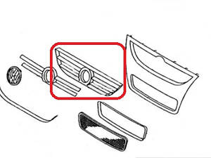 Решітка радіатора VW Touareg 07-09 чорна, внутрішня частина (FPS) 7L6853653H