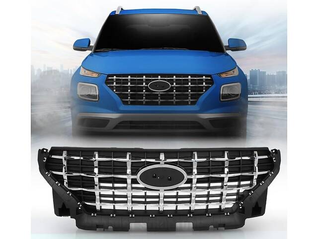 Решетка радиатора Hyundai Venue 19-(Тайвань) черная, хром 86350K2010 - Фото 1