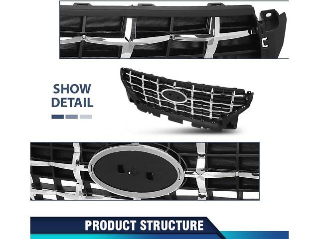 Решетка радиатора Hyundai Venue 19-(Тайвань) черная, хром 86350K2010 - Фото 7