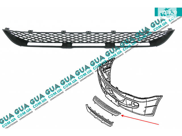 Решетка в бампер RW88038 Mercedes / МЕРСЕДЕС SPRINTER 2006-2018 / СПРИНТЕР 06-18