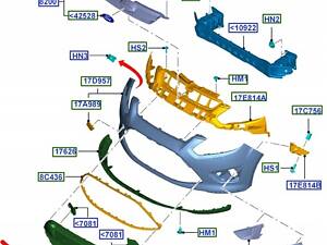 РЕШІТКА ПЕРЕДНЬОГО БАМПЕРА FORD C-MAX Mk2 2014-15р