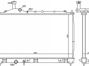 Двигун NISSENS радіатор водяний MITSUBISHI OUTLANDER III 2.2D 2.3D