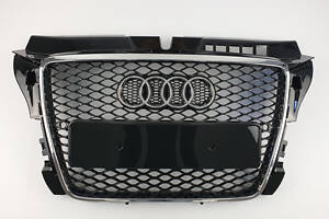 Решітка радіатора Audi A3 2008-2012 рік Чорна з хромом (в стилі RS)