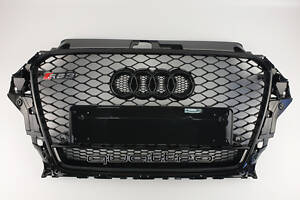 Решітка радіатора Audi A3 2013-2016 рік Чорна (QUATTRO в стилі RS)