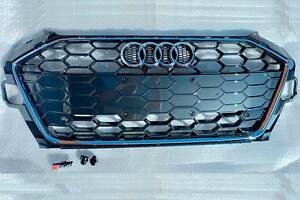 Решітка радіатора Audi A4 B9 2019-2022 стиль S4 (Black-Chrome Sport)