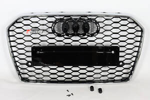 Решітка радіатора Audi A6 C7 2015-2017 стиль Audi RS6 (хром окантовка)