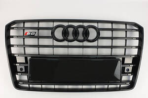 Решітка радіатора Audi A8 2014-2017 рік Чорна (в стилі S-Line)