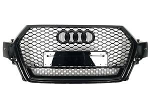 Решітка радіатора на Audi Q7 4M 2015-2020 рік ( стиль RSQ7 quattro Full Black)