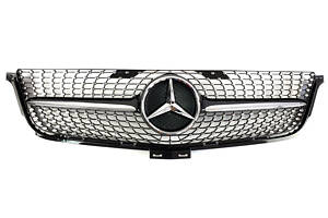 Решітка радіатора на Mercedes ML-Class W166 2011-2015 рік Diamond (Чорна з хром вставками)