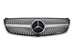 Решетка радиатора на Mercedes V-Class W447 2014-2019 Silver (Diamond) без камеры