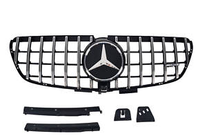 Решетка радиатора на Mercedes V-Class W447 2020-2023 года Chrome Black (GT Panamericana)