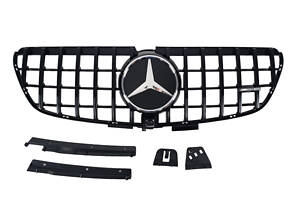 Решетка радиатора на Mercedes V-Class W447 2020-2023 года Full Black (GT Panamericana)