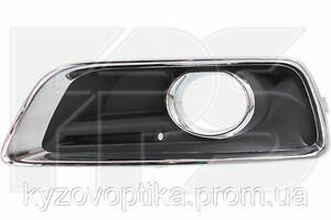 Решетка в бампер левая для Chevrolet Malibu 2012-2014 (Fps) с отв. под ПТФ, с хром очками