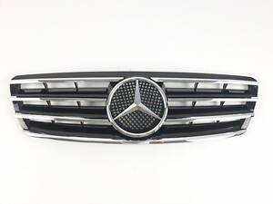 Решытка радіатора Mercedes C-Class W203 2000-2007 CL стиль ( Чорна глянцева з хром вставками)