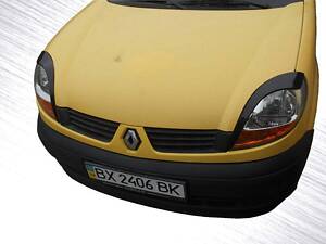 Реснички (2 шт, Черный ABS) Черный мат для Renault Kangoo 1998-2008 гг