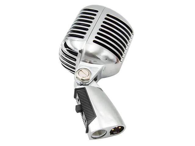 Ретро мікрофон динамічний RESTEQ — хромований старовинний вокальний мікрофон в стилі Елвіса, мікрофон типу SHURE 55SH. - Фото 2
