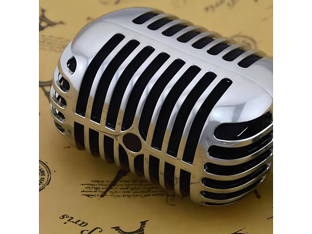 Ретро мікрофон динамічний RESTEQ — хромований старовинний вокальний мікрофон в стилі Елвіса, мікрофон типу SHURE 55SH. - Фото 5