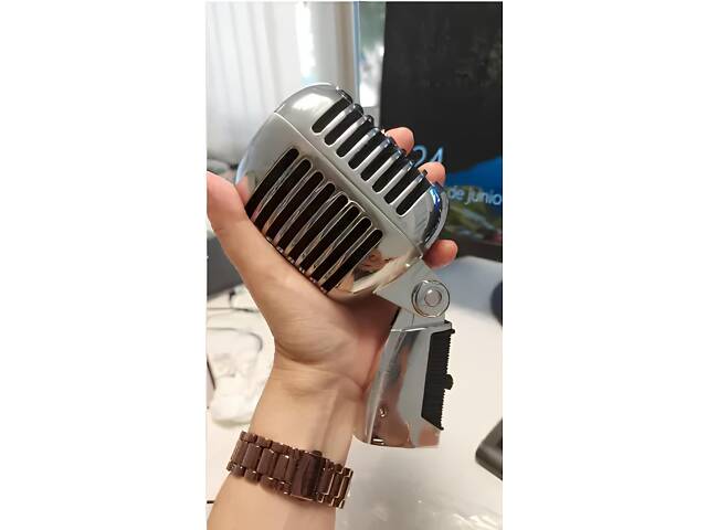 Ретро мікрофон динамічний RESTEQ — хромований старовинний вокальний мікрофон в стилі Елвіса, мікрофон типу SHURE 55SH. - Фото 6