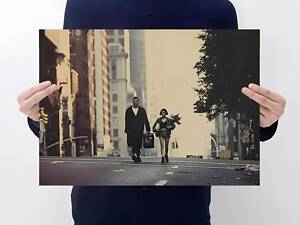 Ретро плакат Leon RESTEQ из плотной крафтовой бумаги 50.5x35cm. Постер Леон киллер и Матильда