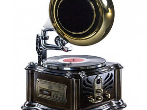 Ретро програвач і радіо Daklin Лондон (вініл/USB/FM/CD) натуральний дуб (RP-013B) Граммофон