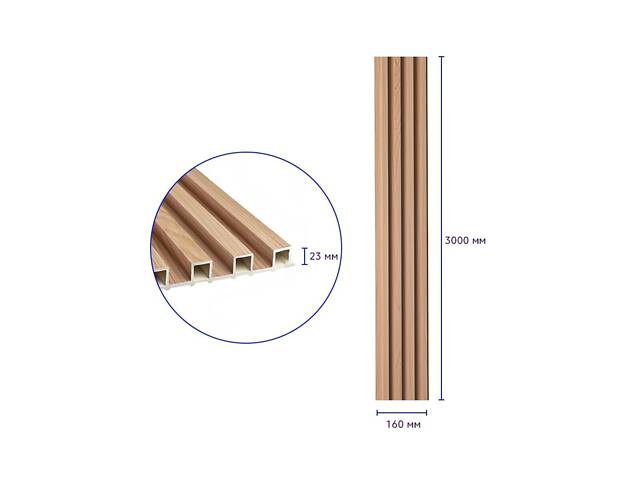 Декоративная рейка WPC стеновая 3000х160х23мм Вишня SW-00001857 - Фото 3