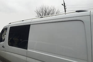 Рейлінги DD (алюміній) 265 см, Хром, Пластикова ніжка для Volkswagen Crafter 2006-2017 рр.