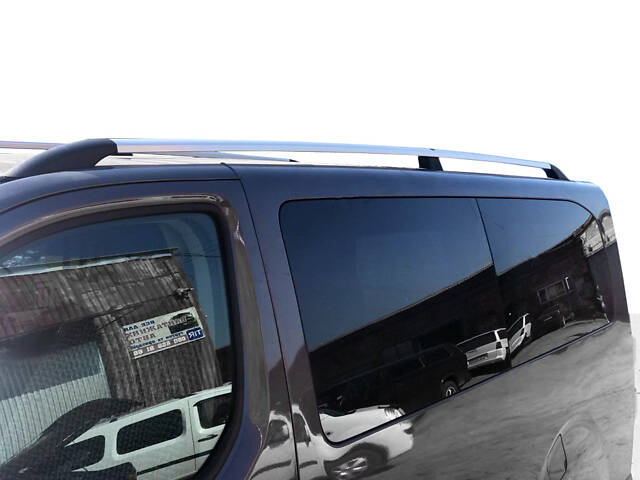 Рейлинги Хром Длинная база, металлическая ножка для Peugeot Traveller 2017- гг - Фото 1
