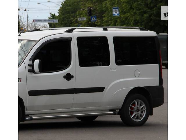Рейлинги Хром Макси база, металлические ножки для Fiat Doblo I 2005-2010 гг - Фото 9