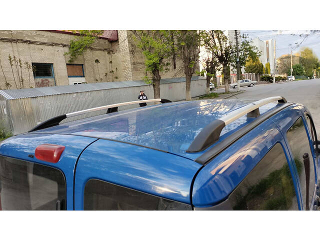 Рейлинги Хром Макси база, металлические ножки для Fiat Doblo I 2005-2010 гг - Фото 1