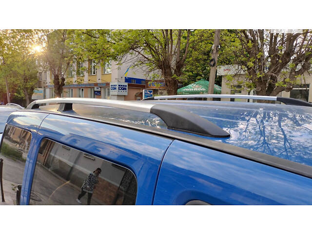Рейлинги Хром Макси база, металлические ножки для Fiat Doblo I 2005-2010 гг - Фото 2