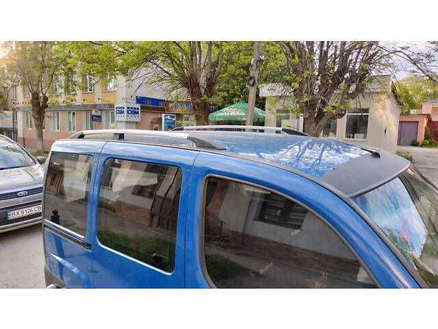 Рейлинги Хром Макси база, металлические ножки для Fiat Doblo I 2005-2010 гг - Фото 3
