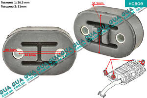 Гумка кріплення глушника (гумове кільце) 1 шт 743901 Audi/АУДІ A3 2003-, Hyundai/ХЮНДАЙ SANTA FE II 2006-, H