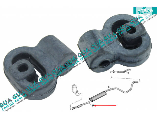 Резинка крепления глушителя ( резиновое кольцо )1 шт 05558 Citroen / СИТРОЭН NEMO 2008- / НЕМО, Peugeot / ПЕЖО BIPPER 20