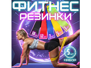 Гумка для фітнесу Fit Simplify GO DO 5 шт, спортивна гумка для тренувань, гума для тренувань