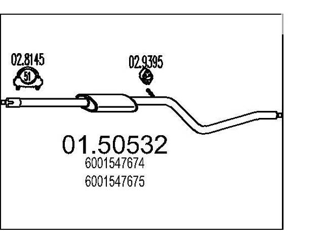 Резонатор DACIA LOGAN (LS_) / RENAULT LOGAN (LS_) 2004-2012 г.