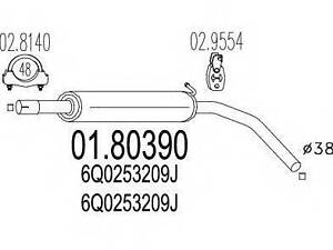 Резонатор MTS 0180390 на VW POLO (9N_)